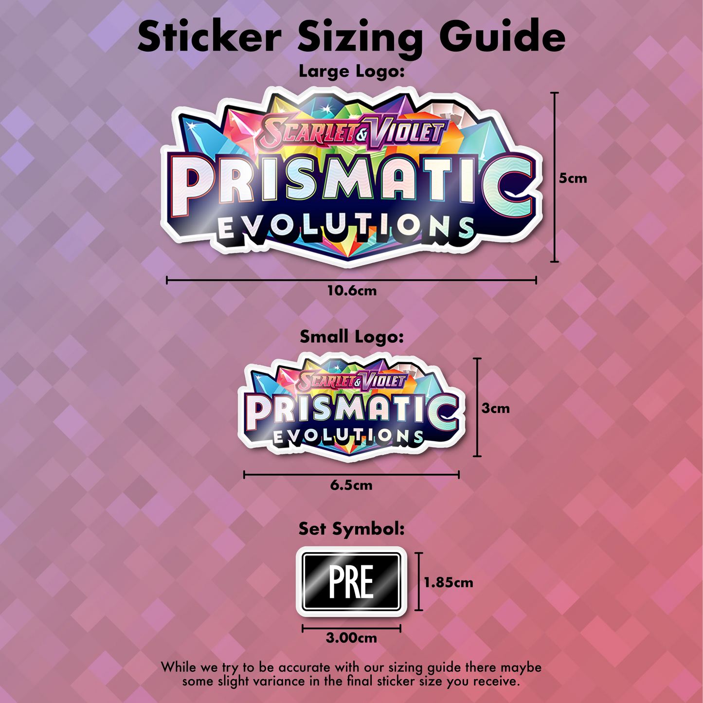 Pokemon Prismatic Evolutions Binder Sticker/Label