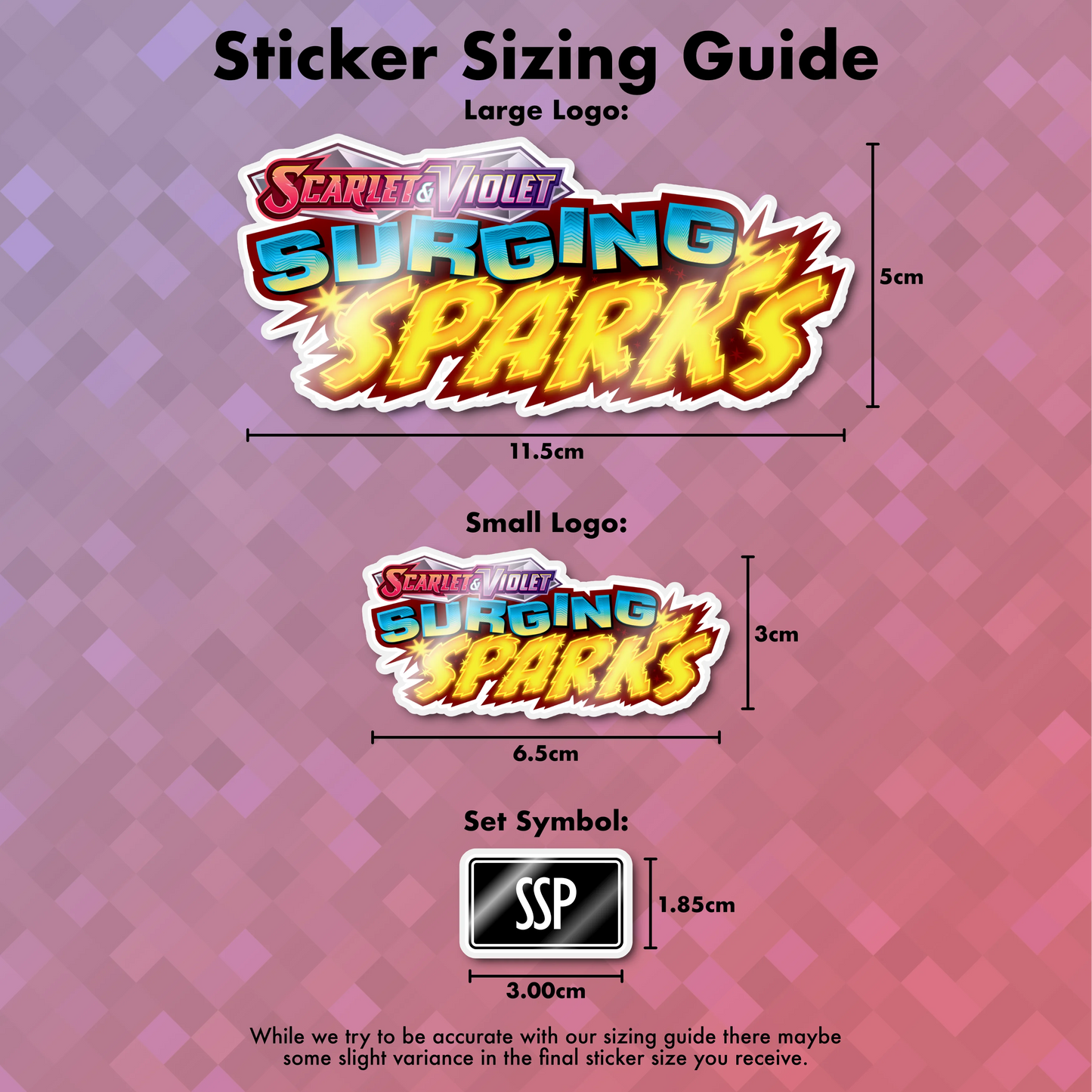 Pokemon Surging Sparks Binder Sticker/Label