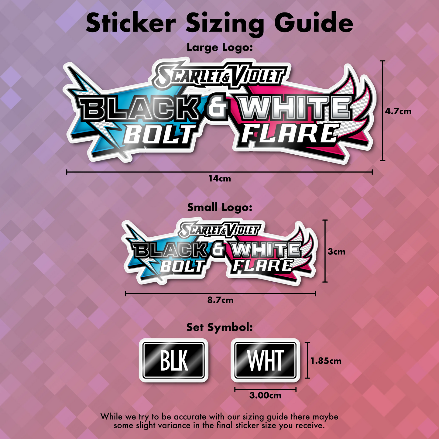 Pokemon Black Bolt & White Flare (Combined) Binder Sticker/Label
