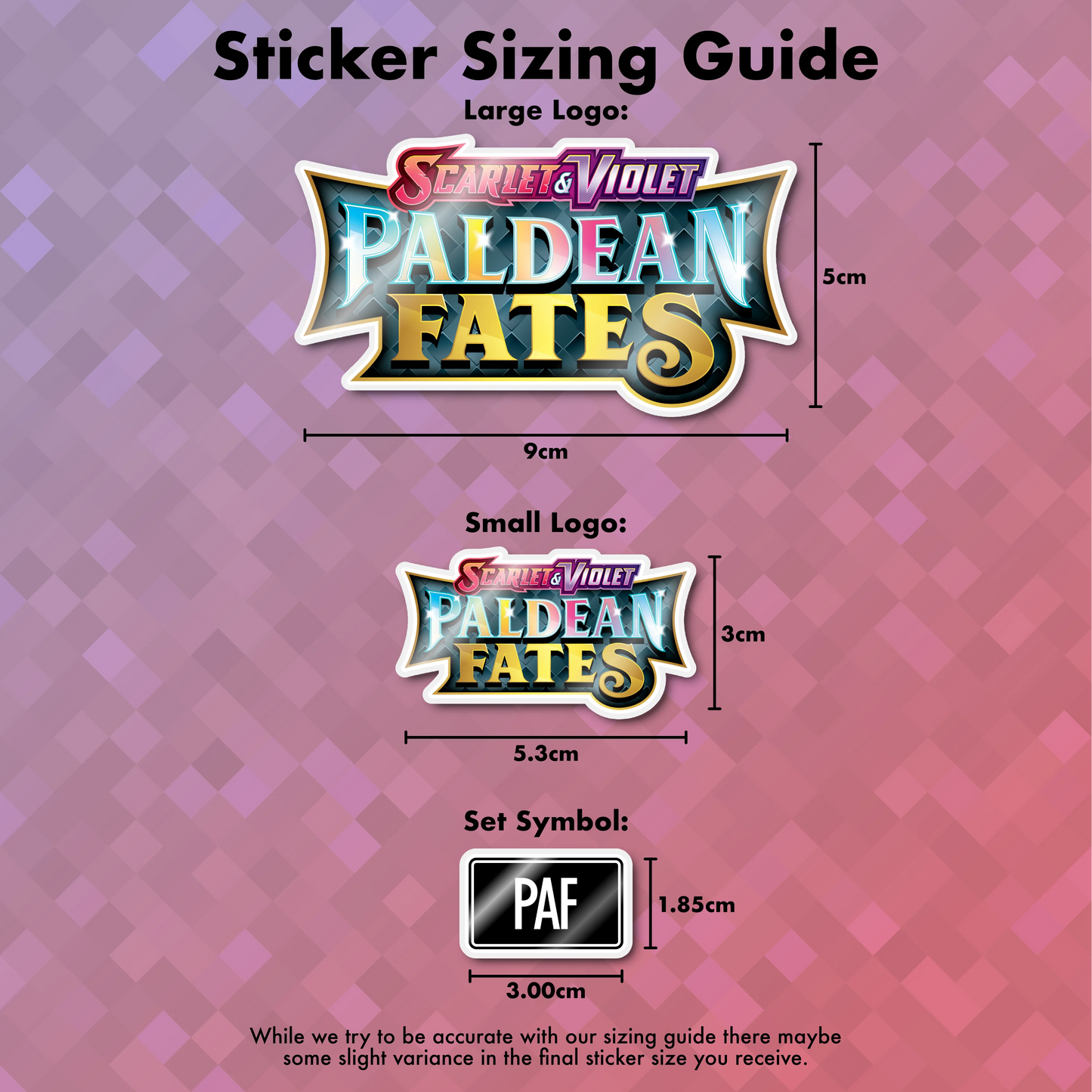 Pokemon Paldean Fates Binder Sticker/Label